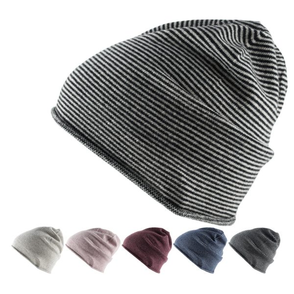 GOLDEN GOAT Barrow Strickmütze Beanie Unisex 100 % Kaschmir Mütze Farbe: Wine Red/Cloud Grey