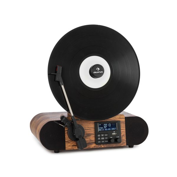 Verticalo SE Retro-Plattenspieler USB BT Line-Out holz