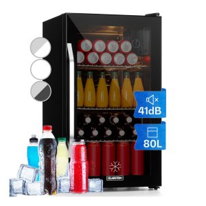 Beersafe XXL Onyx Kühlschrank 80 Liter 3 Böden Panoramaglastür