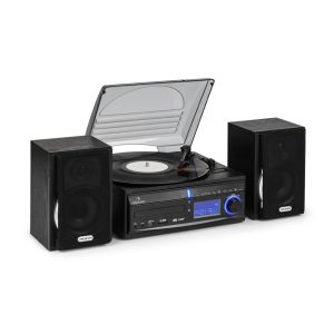 DS-2 Stereoanlage Plattenspieler CD MP3-Recorder USB AUX-In UKW Boxen