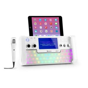 DiscoFever LED Bluetooth-Karaokeanlage LED 7" TFT-Screen CD USB