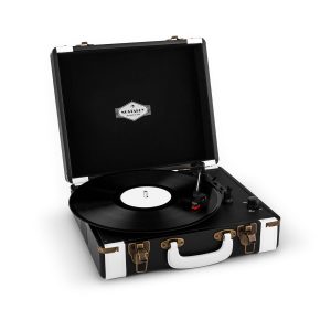 Jerry Lee Retro-Plattenspieler LP USB schwarz-weiß