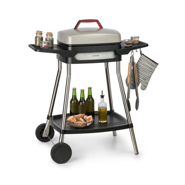 Gatsby Elektrogrill 2000W Antihaft-Grillfläche Seitentische schwarz