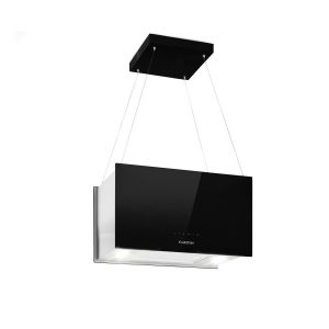 Kronleuchter L Inselabzugshaube 60cm Abluft: 590m³/h LED Touch Glas