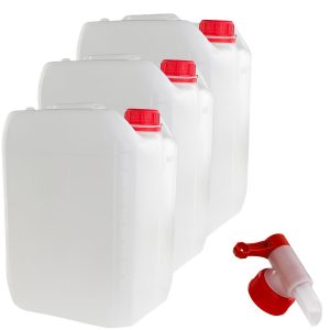 anaterra Wasserkanister 10 Liter 3er Set mit Ablasshahn