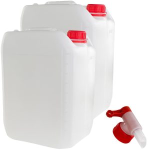 anaterra Wasserkanister 10 Liter 2er Set mit Ablasshahn