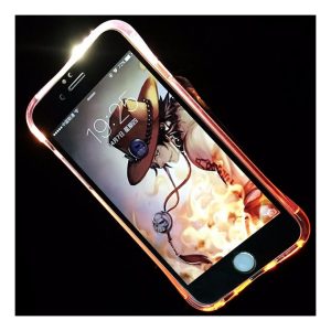 Handy Hülle LED Licht bei Anruf für Handy Apple iPhone 5 / 5s / SE Pink Case Neu
