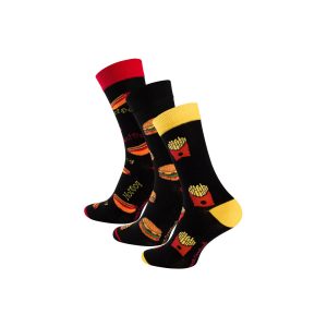 Vincent Creation® Lustige Socken "FAST FOOD" 3 Paar