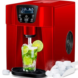 KESSER® Eiswürfelbereiter   Eiswürfelmaschine Edelstahl   100W  Ice Maker   12 kg 24 h   2 Würfelgrößen   Zubereitung in 6 min   2 Liter Wassertank   Timer   LCD-Display   Wassertank