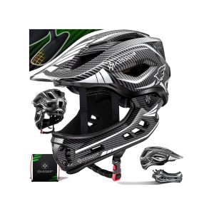 KESSER® Kinderhelm 2in1 Integriert Kinnschutz & Fahrradhelm Kinder Jugend Helm Abnehmbarem Kinnschutz 12 Belüftungen Ink. Transportbeutel BMX MTB Skateboard inliner Größenverstellbarer