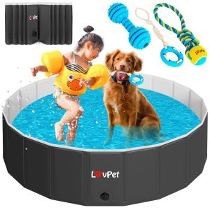 LOVPET® Faltbarer Hundepool Schwimmbecken für Große & Kleine Hunde