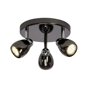 BRILLIANT Lampe Milano LED Spotrondell 3flg chrom/schwarz chrom   3x LED-PAR51