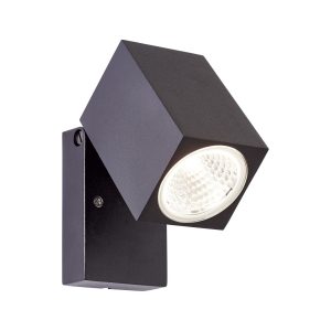 BRILLIANT Burk LED Außenwandstrahler schwarz   1x LED integriert