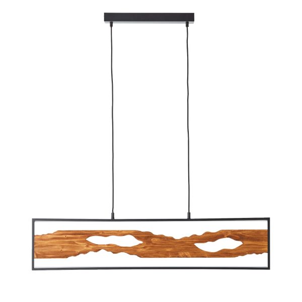 Brilliant LED Pendelleuchte 100cm Schwarz/Holz