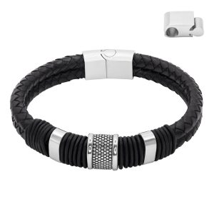 Steel Art Herrenarmband Lederarmband Kian