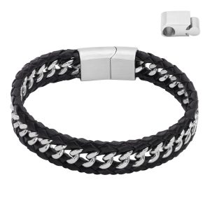 Steel Art Herrenarmband Lederarmband Henny