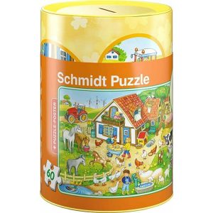 Schmidt Spiele Puzzle in Spardose Bauernhof 60 Teile