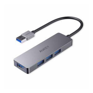 Aukey CB-H36 Aluminium Ultraflacher USB-3.0 USB-Hub mit 4 Anschlüssen