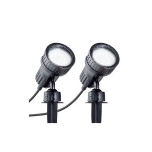 2er Set LED Garten-Strahler Erdspieß IP44 GU10 3W warmweiß