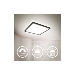 LED Deckenlampe Panel indirekt ultraflach schwarz