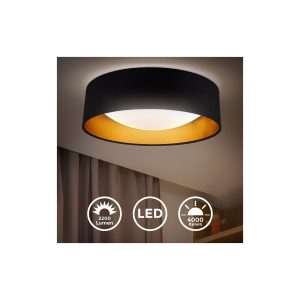 LED Deckenlampe Stoff 18W schwarz-gold