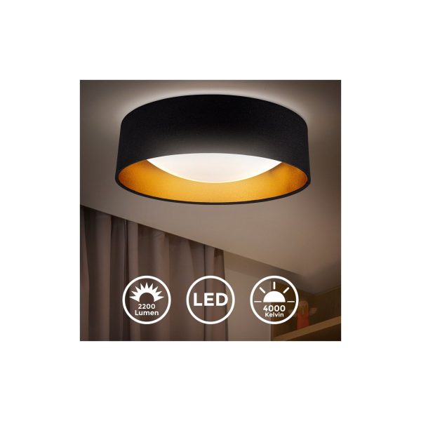 LED Deckenlampe Stoff 18W schwarz-gold