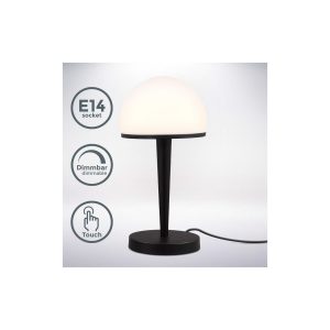 Tischleuchte Glas schwarz LED Touch Dimmbar E14