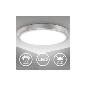 LED Deckenlampe Silber 24W Metallrand Panel 38cm