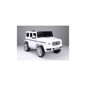 ES-Toys Kinder Elektroauto Mercedes G500 Fernbedienung EVA-Reifen Kunstledersitz weiß