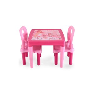 Pilsan 03414 Kindertisch mit 2 Kinderstühle pink