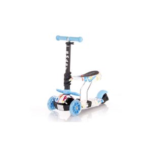 Lorelli Kinderroller Laufrad 2 in 1 Smart PU Räder leuchten klappbar verstellbar hellblau