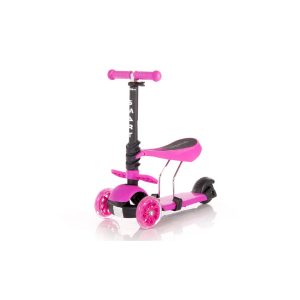 Lorelli Kinderroller Laufrad 2 in 1 Smart PU Räder leuchten klappbar verstellbar pink Graffiti