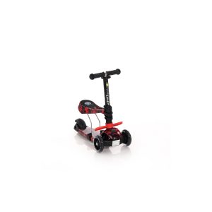 Lorelli Kinderroller Laufrad 2 in 1 Smart PU Räder leuchten klappbar verstellbar rot-schwarz
