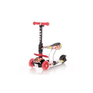 Lorelli Kinderroller Laufrad 2 in 1 Smart PU Räder leuchten klappbar verstellbar rot