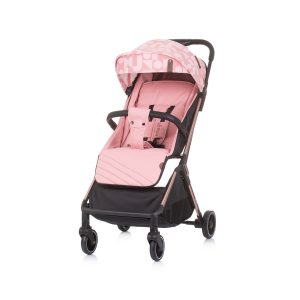 Chipolino Kinderwagen Buggy Easy Go faltbar Lenkerbremse gefederte Räder Korb rosa