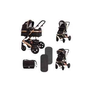 Lorelli Kinderwagen Lora faltbar Gummiräder Tragetasche Sportsitz Fußabdeckung black