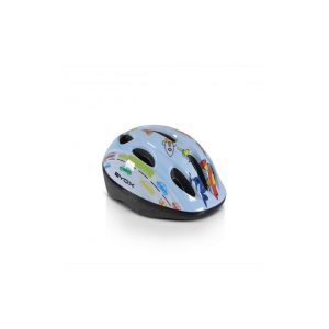 Byox Kinder Schutzhelm Y03 Größe S 48-54 cm einstellbar LED-Beleuchtung 8 Löcher hellblau