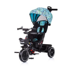 Chipolino Tricycle 4 in1 Smart Schiebestange Sitz drehbar Flaschenhalter Tablett blau
