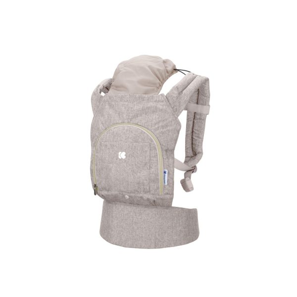 Kikkaboo Babytrage Hoody 2 in 1 Bauchtrage Rückentrage verstellbar ab 4 Monate beige