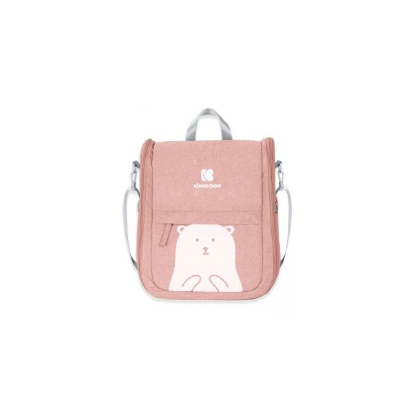 Kikkaboo Wickeltasche 2 in 1 Bär tragebares Babybett Wickelunterlage Moskitonetz rosa