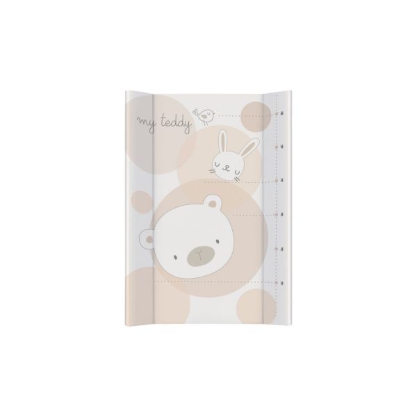 Kikkaboo Wickelauflage Hart-PVC 80x50cm Wachstumsskala erhöhter Rand wasserdicht beige