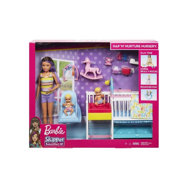 Mattel GFL38 - Barbie - Skipper Babysitters Inc - Kinderzimmerspielset mit Puppen und Zubehör