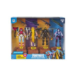 Jazwares FNT0340 - Fortnite - Future Squad Mode - 4er Pack Spielfiguren mit Zubehör