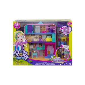 Mattel GVY51 - Polly Pocket - starring Shani - Schule - Spielset mit 2 Puppen und Zubehör