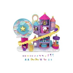 Mattel HBT13 - Polly Pocket - Regenbogen-Einhornspaß Freizeitpark