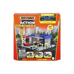 Mattel HDL34 - Matchbox - Action Drivers - Werkstatt Spielset mit Fahrzeugen