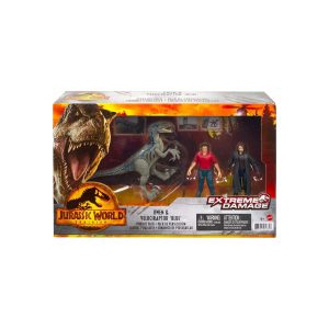 Mattel GWN25 - Jurassic World - Extreme Damage - Owen & Velociraptor 'Blue'