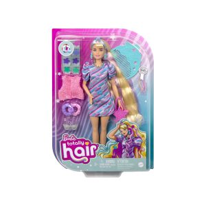 Mattel HCM88 - Barbie - Totally Hair - Puppe im Sternen-Print Kleid mit Zubehör