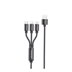 3in1 Charge USB Kabel 1.2 Meter 2.4A Schnell-Ladekabel