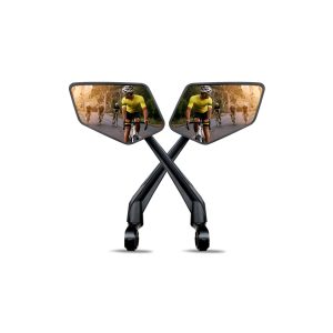 BALOU Fahrradspiegel mit extra großer Spiegelfläche und Reflektorstreifen